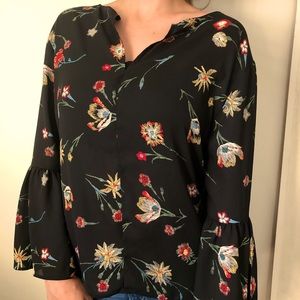 Forever 21 bell bottom sleeve dress shirt